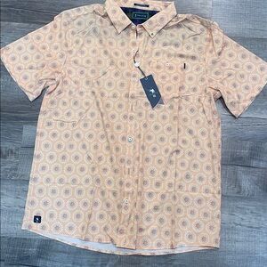 William Murray golf Coral Geometric Short Sleeve Shirt